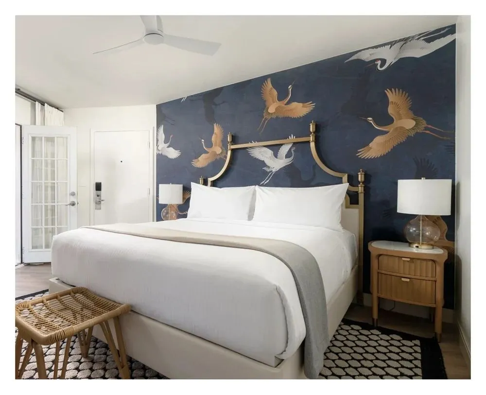 Hospitality interior with warm timber, natural light and curated furnishings